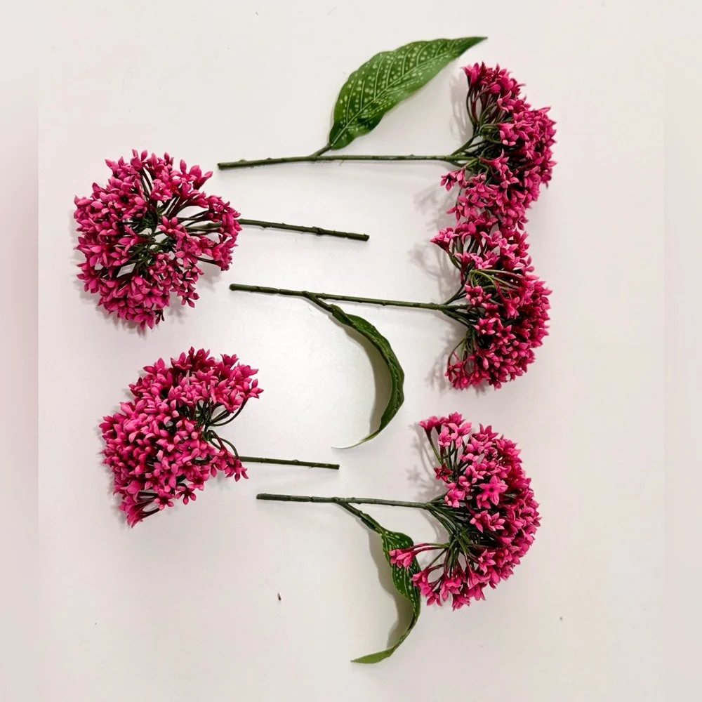 Bouvardia Hot Pink Flower Stems Floral Green Leaves Wedding Arrangement Decor #B